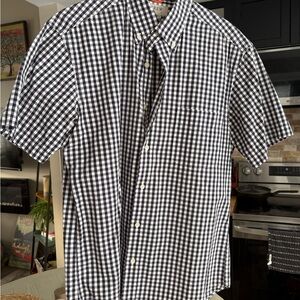 J. Crew Men's Black and White Plaid Shirt